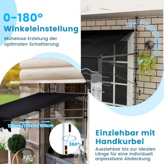 Costway Προσαρμόσιμη Μαύρη Τέντα 200cm, Χωρίς Τρύπες, Ανθεκτική στ... Costway Προσαρμόσιμη Μαύρη Τέντα 200cm, Χωρίς Τρύπες, Ανθεκτική στ...