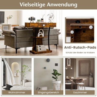 Costway Ξύλινο Πολυλειτουργικό Τραπέζι Κονσόλας με Αποθηκευτικό Χώρ...