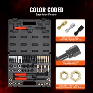 VEVOR  Σετ Επαναφοράς Σπειρωμάτων 49 τεμ. UNC UNF Μετρικό Εργαλείο ...