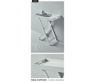 Ostaria Λευκό Πτυσσόμενο Τραπέζι Με Επιφάνεια Κουτί Χρώματος -35481