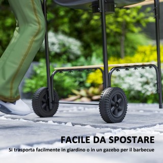 Outsunny Κόκκινη Ψησταριά Κάρβουνου με 3 Ράφια και Ρόδες, Ρυθμιζόμε... Outsunny Κόκκινη Ψησταριά Κάρβουνου με 3 Ράφια και Ρόδες, Ρυθμιζόμε...