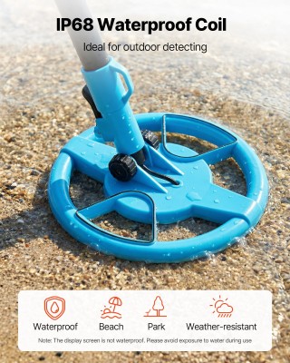 VEVOR Ανιχνευτής Μετάλλων με Ελαφρύ Σχεδιασμό, Οθόνη LCD και Αδιάβρ...