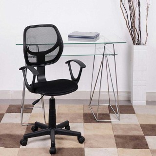 BAKAJI Μαύρη Περιστρεφόμενη Καρέκλα με 5 ρόδες Γραφείο Δωμάτιο Γρα... BAKAJI Μαύρη Περιστρεφόμενη Καρέκλα με 5 ρόδες Γραφείο Δωμάτιο Γρα...