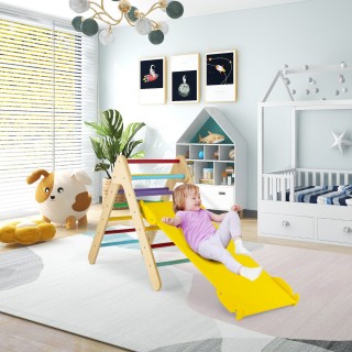 Costway  Σετ Τριγωνικού Παιχνιδιού Αναρρίχησης για Παιδιά από Ξύλο ...