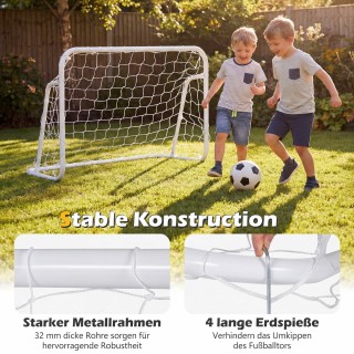 Costway Ποδοσφαιρικό Τέρμα με Υψηλής Αντοχής Δίχτυ & Μεταλλικό Πλαί...