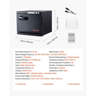 VEVOR Μαύρος Ζεστός Θερμαντήρας Πετσετών 8L με Κλιπ & Ανοξείδωτη Σχ... VEVOR Μαύρος Ζεστός Θερμαντήρας Πετσετών 8L με Κλιπ & Ανοξείδωτη Σχ...