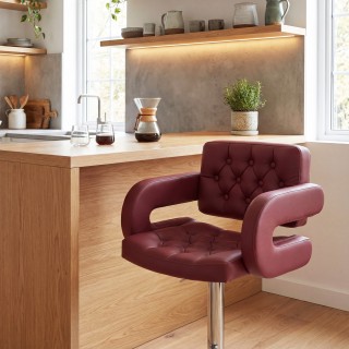 HOMCOM Σκαμπό Μπαρ με Πλάτη και Μπράτσα, Ρυθμιζόμενο Ύψος και Υποπό...