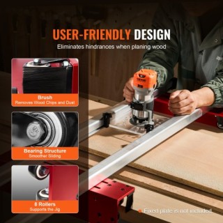 VEVOR Ρυθμιζόμενος Οδηγός Φρέζας για Ισοπέδωση Ξύλινων Πλακών, Μήκο...
