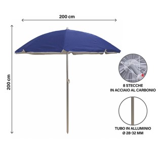 Galileo Ομπρελόνι παραλίας 2 μ από αλουμίνιο με 8 ενισχυμένες ακτίν...