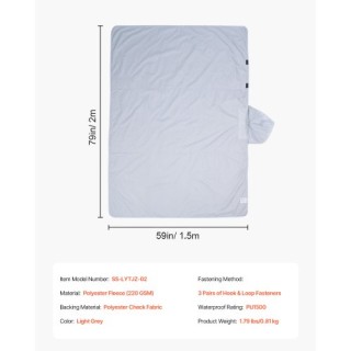 VEVOR  Φορέσιμο Κουβέρτα Κάμπινγκ 79x59 Ελαφρύ Γκρι Στάδιο  LYTJZKK...