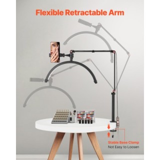 VEVOR Φωτιστικό Νυχιών 20W με Κλιπ & Βάση Κινητού LED Ημισέληνος WS...