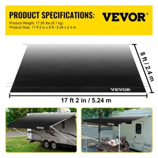 VEVOR Υφασμάτινη Τέντα RV 524 x 240 cm Μαύρο ZYSMTTSBD18FT4XE5V0 VEVOR Υφασμάτινη Τέντα RV 524 x 240 cm Μαύρο ZYSMTTSBD18FT4XE5V0
