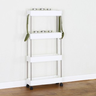 BAKAJI Πολυλειτουργικό Καρότσι Αποθήκευσης με 4 Ράφια 40 x 13 x 85 ...