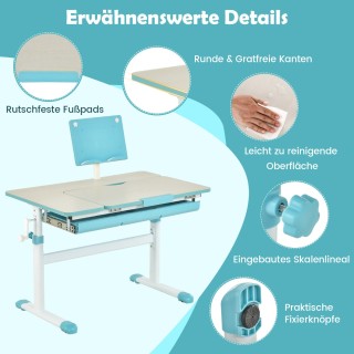 Παιδικό Γραφείο με Ρυθμιζόμενο Ύψος και Άνετη Υποστήριξη Μπλε HY101... Παιδικό Γραφείο με Ρυθμιζόμενο Ύψος και Άνετη Υποστήριξη Μπλε HY101...