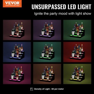 VEVOR Φωτιζόμενο Ράφι Μπουκαλιών 16 4 Επιπέδων με Έλεγχο RF & App  ...