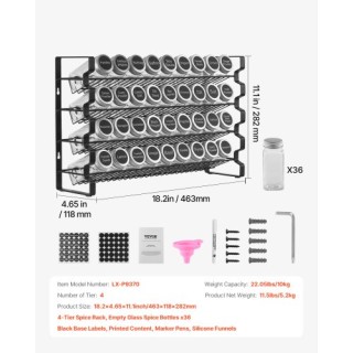 VEVOR Οργανωτής Μπαχαρικών Ντουλαπιού 18x11 ιντσών TMSDLJTZCF36S586YV0