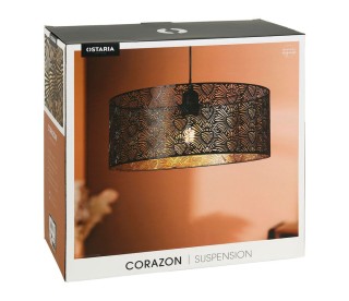 Ostaria Μεταλλικό Φωτιστικό Ανάρτησης Corazon Μαύρο και Χρυσό -36167