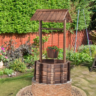 Costway Ξύλινη Γλάστρα Πηγαδιού Ευχών με Κουβά - Ρουστίκ Διακόσμησ... Costway Ξύλινη Γλάστρα Πηγαδιού Ευχών με Κουβά - Ρουστίκ Διακόσμησ...