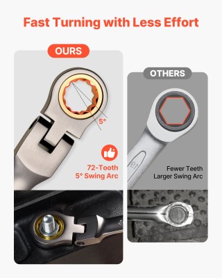 VEVOR Σετ Κατσαβιδιών Flex-Head με Καστάνια, 12 Τεμαχίων Metric 8-1...