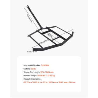 VEVOR Σύρσιμο Καταστροφέα 66 για ATV/UTV από Χάλυβα QYP66INCHESQIYR... VEVOR Σύρσιμο Καταστροφέα 66 για ATV/UTV από Χάλυβα QYP66INCHESQIYR...