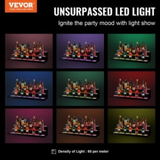 VEVOR Φωτιζόμενο Ράφι Μπουκαλιών 40 3 Επιπέδων με Έλεγχο RF & Εφαρμ... VEVOR Φωτιζόμενο Ράφι Μπουκαλιών 40 3 Επιπέδων με Έλεγχο RF & Εφαρμ...