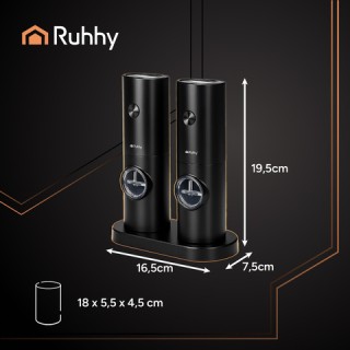 Ruhhy Σετ Ηλεκτρικών Μύλων Πιπεριού και Αλατιού 25558 Ruhhy Σετ Ηλεκτρικών Μύλων Πιπεριού και Αλατιού 25558