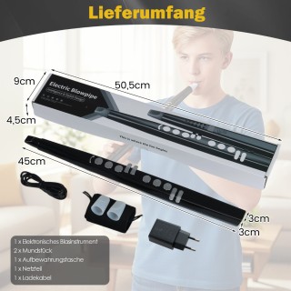 Costway Φορητό Ηλεκτρονικό Πνευστό Όργανο με 13 Ήχους, 2 Συστήματα ...