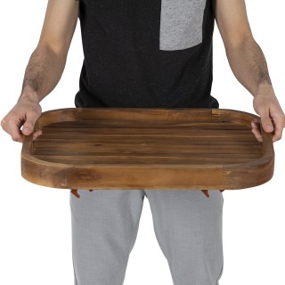 Galileo Καρότσι σερβιρίσματος δύο επιπέδων με ρόδες από ξύλο ακακία...