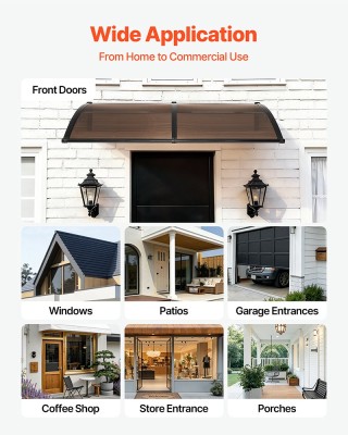 VEVOR Κουβούκλιο Εισόδου Πόρτας 38 x 78 ιν., Μεταλλική Βάση, Πολυκα...