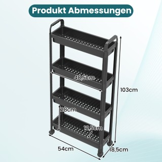 Costway Στενό τροχήλατο ραφάκι 4 επιπέδων με λαβές για κουζίνα και ... Costway Στενό τροχήλατο ραφάκι 4 επιπέδων με λαβές για κουζίνα και ...