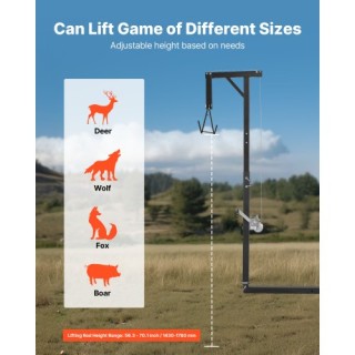 VEVOR Ανυψωτήρας Θηραμάτων Αυτοκινήτου, Ικανότητα 136 κιλών, Περιστ...