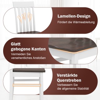 Costway Σετ 2 Τραπεζοκαρέκλες χωρίς μπράτσα με εργονομική πλάτη & β...