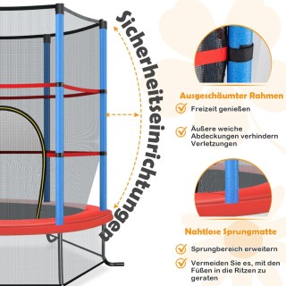Costway Παιδικό Τραμπολίνο με Δίχτυ Ασφαλείας και Ελαστικά Σχοινιά... Costway Παιδικό Τραμπολίνο με Δίχτυ Ασφαλείας και Ελαστικά Σχοινιά...