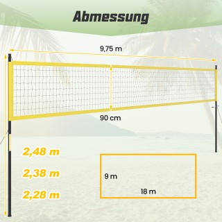 Costway Προσαρμοζόμενο Δίχτυ Βόλεϊ Πισίνας 9,5x1μ με Βάση σε Κίτριν... Costway Προσαρμοζόμενο Δίχτυ Βόλεϊ Πισίνας 9,5x1μ με Βάση σε Κίτριν...