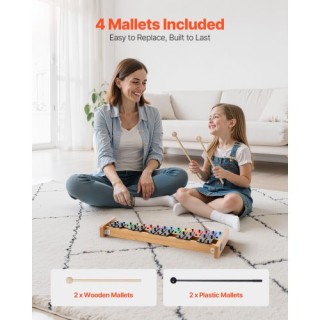 VEVOR Ξυλόφωνο Glockenspiel 27 Νότες με Πολύχρωμα Μεταλλικά Πλήκτρα...