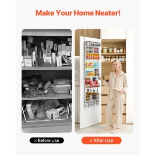 VEVOR 8-Επίπεδο Ρυθμιζόμενο Κρεμαστό Ράφι Αποθήκευσης Πόρτας Ντουλά... VEVOR 8-Επίπεδο Ρυθμιζόμενο Κρεμαστό Ράφι Αποθήκευσης Πόρτας Ντουλά...