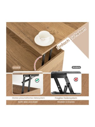 Costway Ρυθμιζόμενο Τραπέζι Σαλονιού 100 x 50 x 45 εκ. με Ανασηκώμε...