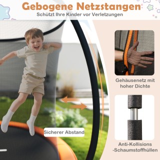 Costway  Εξωτερικό Τραμπολίνο με Σκάλα & Προστατευτικό Δίχτυ, Στρογ...