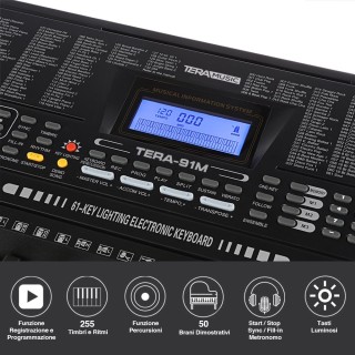 BAKAJI Ηλεκτρονικό Πιάνο Πιανόλα 61 Φωτιζόμενα Πλήκτρα Πιάνο με Aux... BAKAJI Ηλεκτρονικό Πιάνο Πιανόλα 61 Φωτιζόμενα Πλήκτρα Πιάνο με Aux...