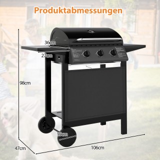 Costway Τροχήλατη Ψησταριά Αερίου με 3 Ζώνες Θέρμανσης με Καπάκι ... Costway Τροχήλατη Ψησταριά Αερίου με 3 Ζώνες Θέρμανσης με Καπάκι ...