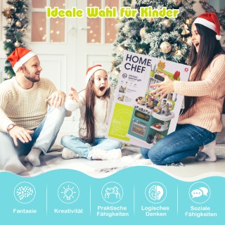 Costway Παιδική Κουζίνα με 95 Αξεσουάρ - Παιχνιδόκουζινα για Παιδιά...