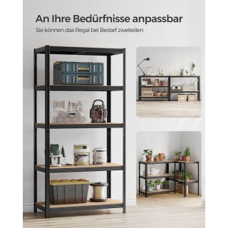 SONGMICS Βαρέως Τύπου Ράφια 5 Επιπέδων από Ατσάλι, Μαύρο, 50 x 100 ... SONGMICS Βαρέως Τύπου Ράφια 5 Επιπέδων από Ατσάλι, Μαύρο, 50 x 100 ...