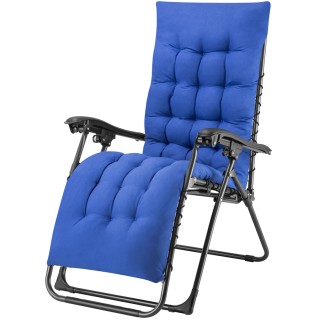 BAKAJI Πτυσσόμενη Καρέκλα Κήπου με Μαξιλάρι και Μεταλλικό Σκελετό Μ...