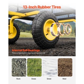 VEVOR Ατσάλινο Καρότσι Κήπου 1200lb Βαρέως Τύπου με 13in Ελαστικά Z... VEVOR Ατσάλινο Καρότσι Κήπου 1200lb Βαρέως Τύπου με 13in Ελαστικά Z...