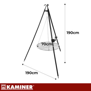 Kaminer Τρίποδο Ψησταριάς με Σχάρα 70 cm Kaminer, Ανοξείδωτο Ατσάλι...