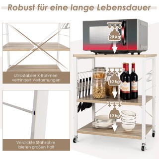 Costway Πολυλειτουργικό Καρότσι Κουζίνας με Ρυθμιζόμενα Ράφια και ... Costway Πολυλειτουργικό Καρότσι Κουζίνας με Ρυθμιζόμενα Ράφια και ...