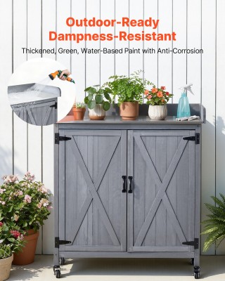 VEVOR Ξύλινος Πάγκος Κηπουρικής Εξωτερικού Χώρου με Γαλβανισμένη Σι...