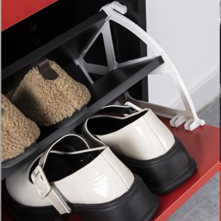 BAKAJI  Παπουτσοθήκη 3 Πόρτες Ράφια Διπλού Βάθους με Χερούλι Κόκκιν...