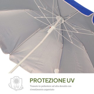 Outsunny Κεκλιμένη Ομπρέλα Παραλίας με Ανακλαστική Επένδυση, από Ατ... Outsunny Κεκλιμένη Ομπρέλα Παραλίας με Ανακλαστική Επένδυση, από Ατ...