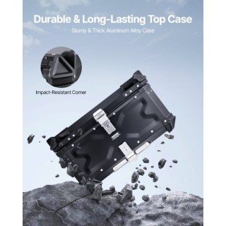 VEVOR 65L Καθολικό Κιβώτιο Μοτοσυκλέτας με Δερμάτινη Επένδυση MTCJS...